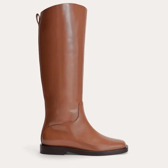 NWT Everlane Knee-High Leather Riding Boots Size 8 Brown - Picture 3 of 12